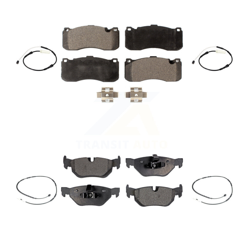 Ceramic Disc Brake Pads And Wear Sensors Front Rear Kit For BMW 328i