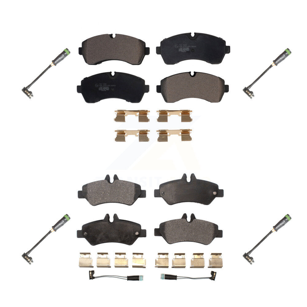 Ceramic Disc Brake Pads And Extra Wear Sensors Front Rear Kit For