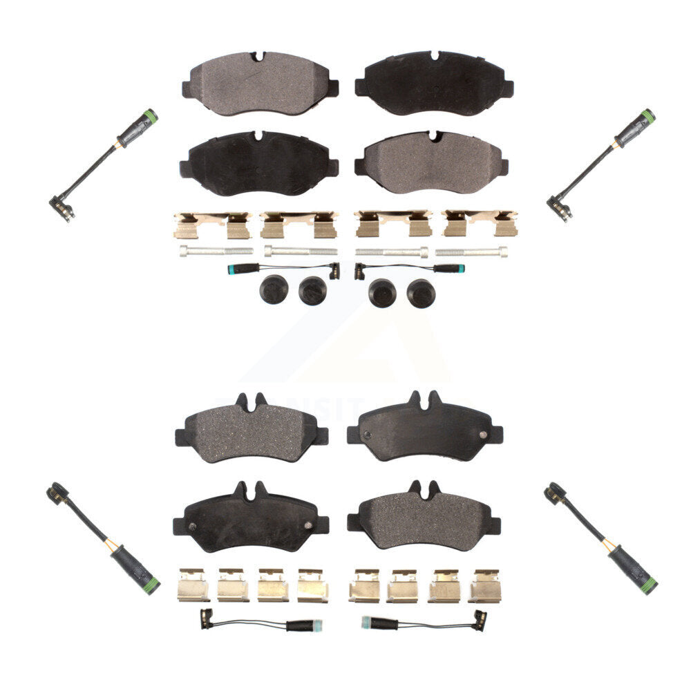 Ceramic Disc Brake Pads And Extra Wear Sensors Front Rear Kit For