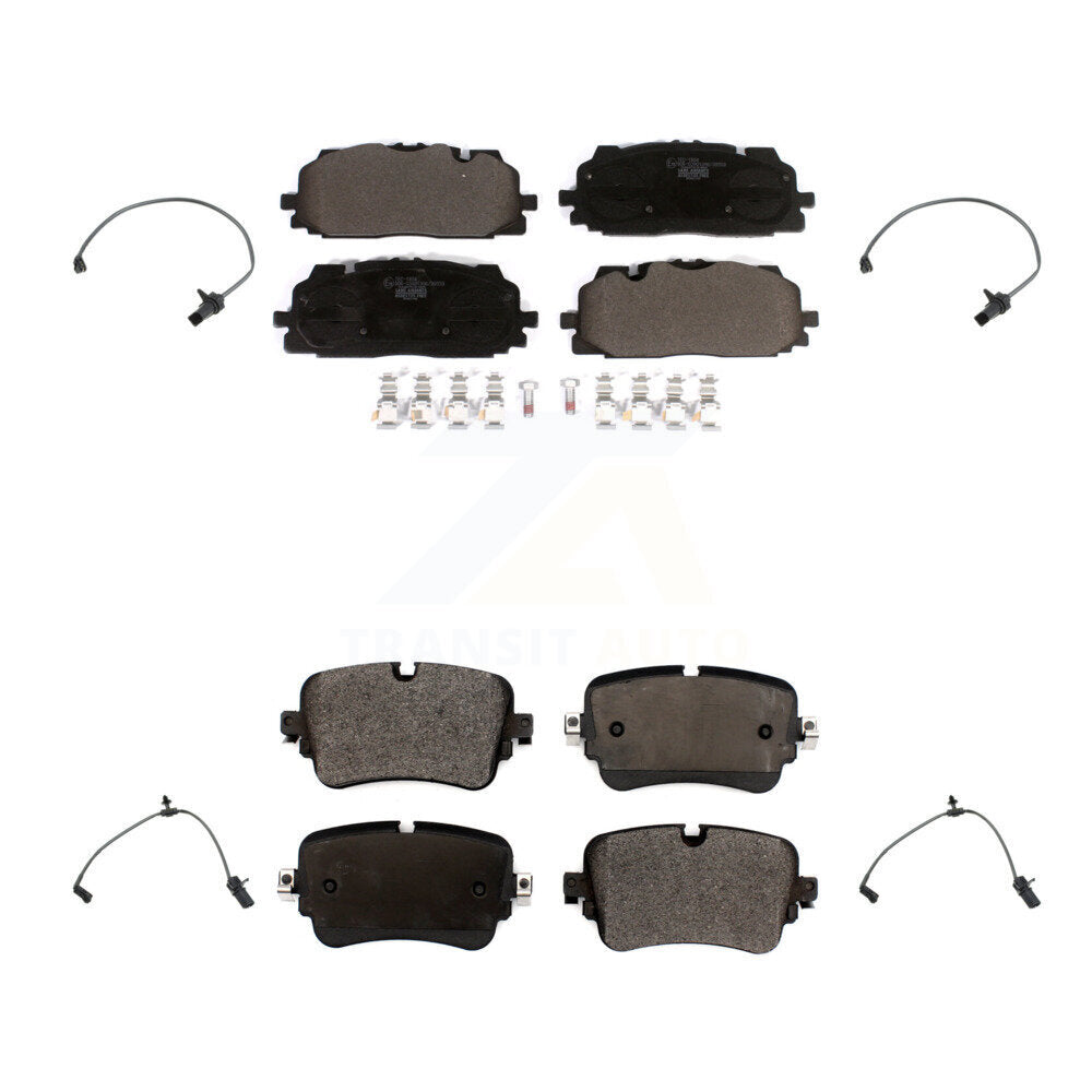 Ceramic Disc Brake Pads And Wear Sensor Front Rear Kit For Audi Q7 Q8 A8 Quattro