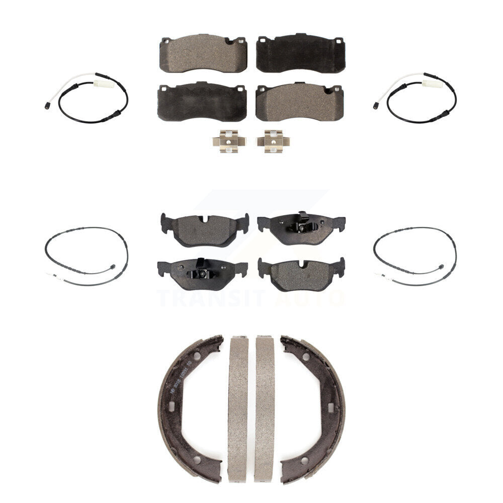 Ceramic Disc Brake Pads And Wear Sensors Front Rear Kit (7Pc) For BMW 328i