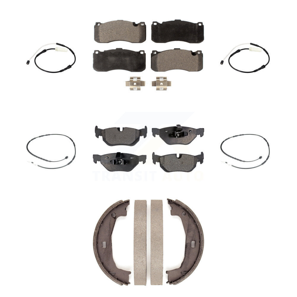 Ceramic Disc Brake Pads And Wear Sensors Front Rear Kit (7Pc) For BMW 328i