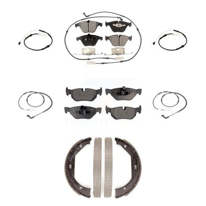 Ceramic Disc Brake Pads And Extra Wear Sensors Front Rear Kit (7Pc) For BMW 328i
