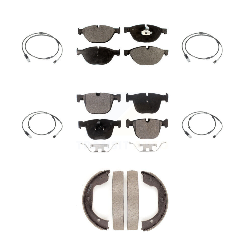 Ceramic Brake Pads Wear Sensor Front Rear Kit (7Pc) For 2012 BMW 750i GAS engine