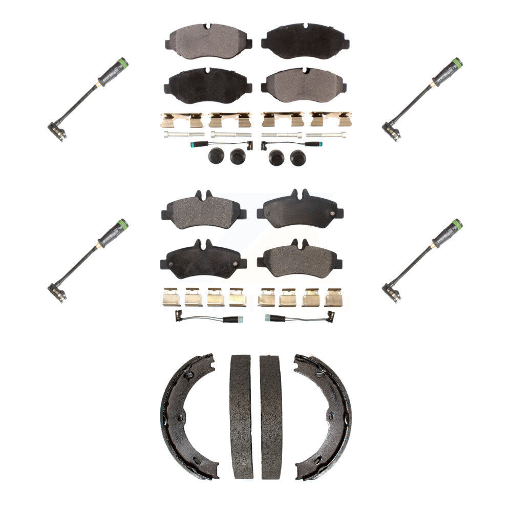 Ceramic Disc Brake Pads And Extra Wear Sensors Front Rear Kit For