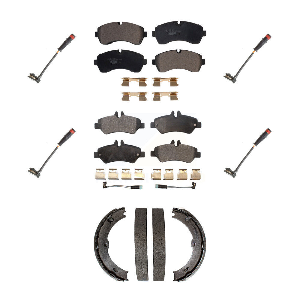 Ceramic Brake Pad Extra Wear Sensor Front Rear Kit (7Pc) For Dodge Sprinter 3500