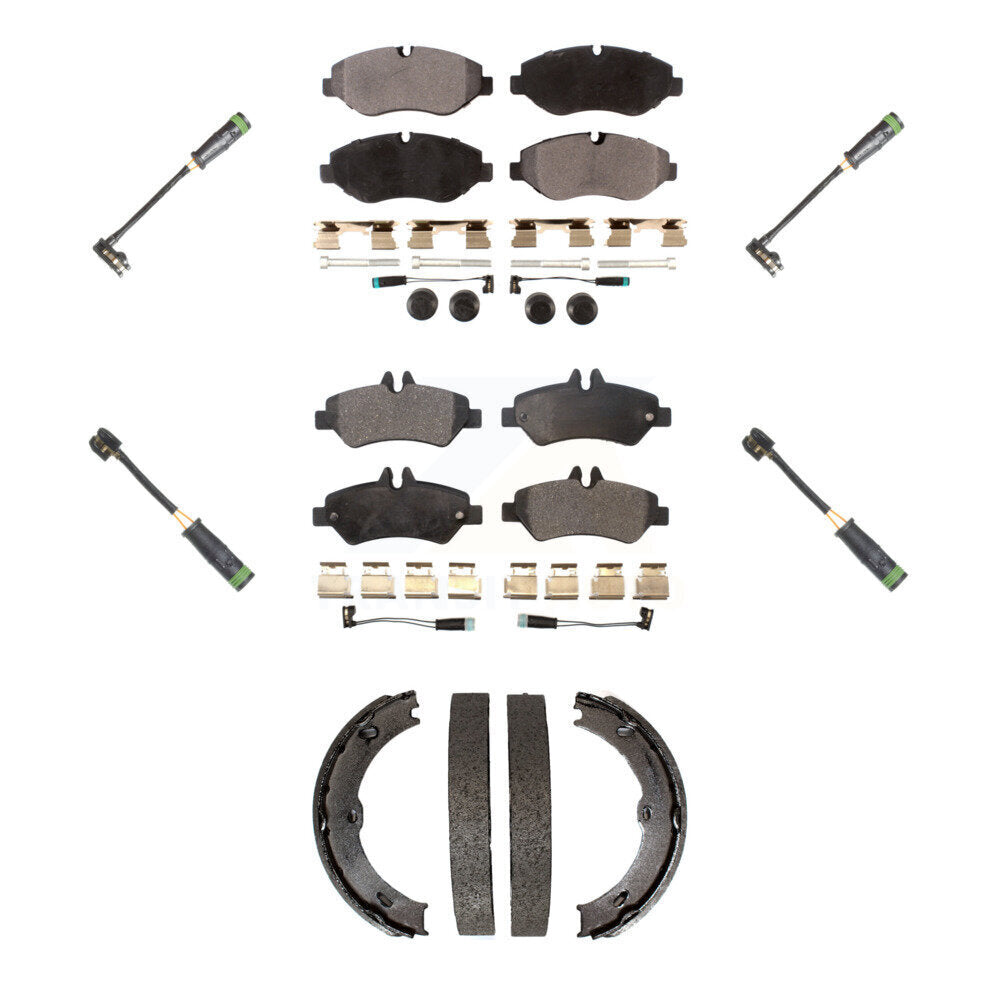 Ceramic Disc Brake Pads And Extra Wear Sensors Front Rear Kit For