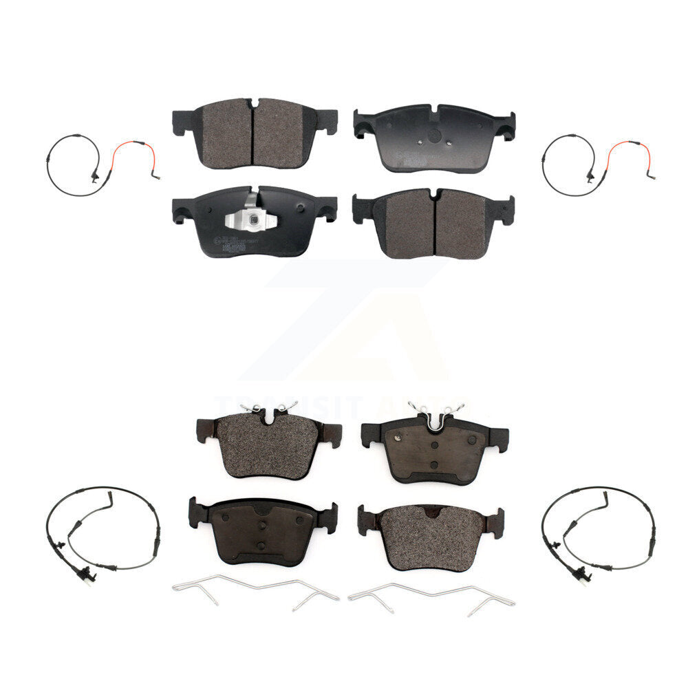 Ceramic Disc Brake Pads And Wear Sensors Front Rear Kit For Jaguar XE