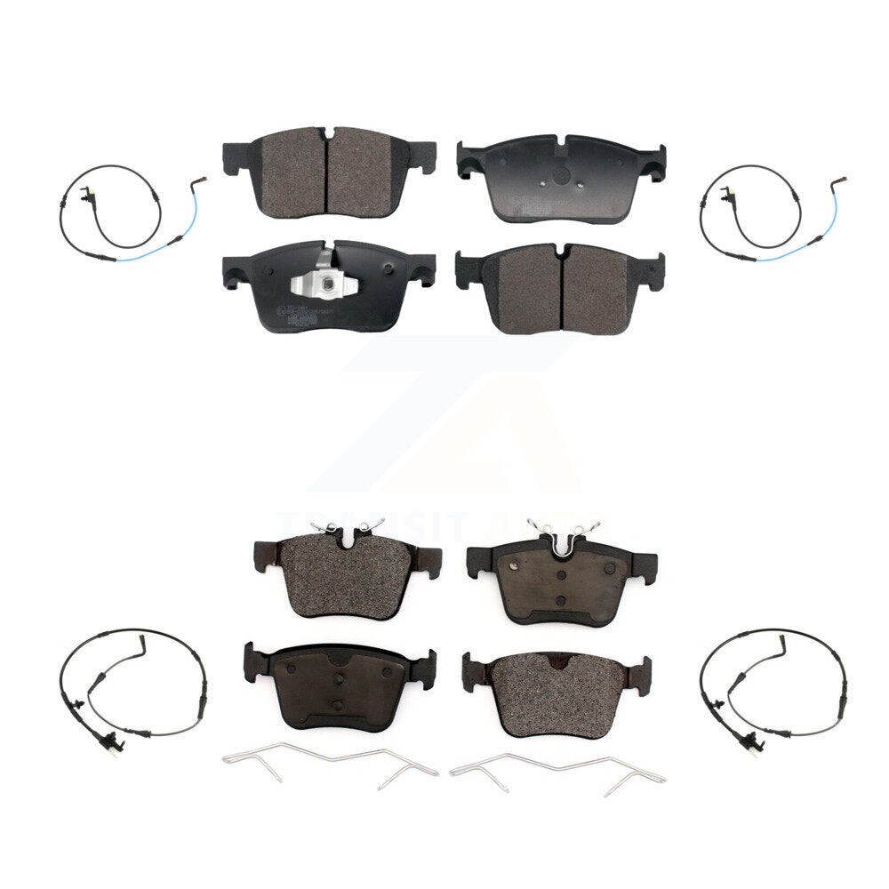 Ceramic Disc Brake Pads And Wear Sensors Front Rear Kit For Jaguar XE XF