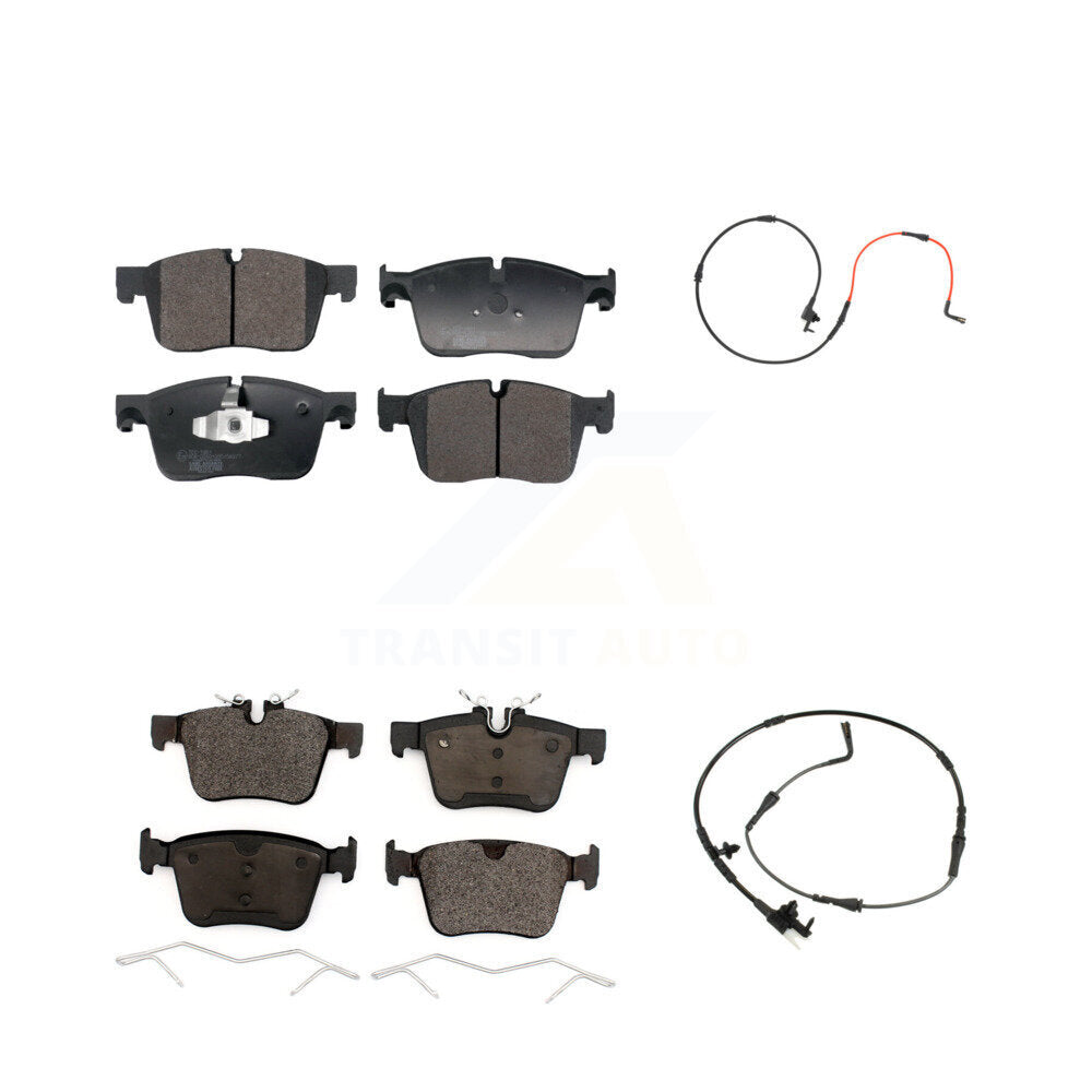 Ceramic Disc Brake Pads And Wear Sensors Front Rear Kit For Jaguar XE