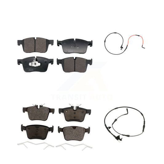 Ceramic Disc Brake Pads And Wear Sensors Front Rear Kit For Jaguar XE