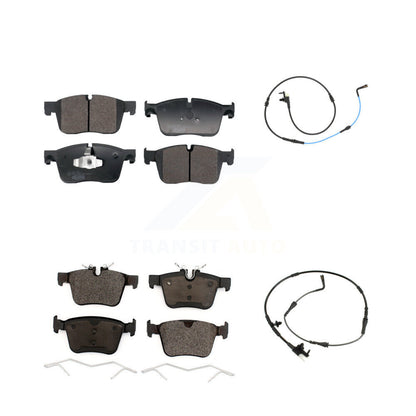 Ceramic Disc Brake Pads And Wear Sensors Front Rear Kit For Jaguar XE XF
