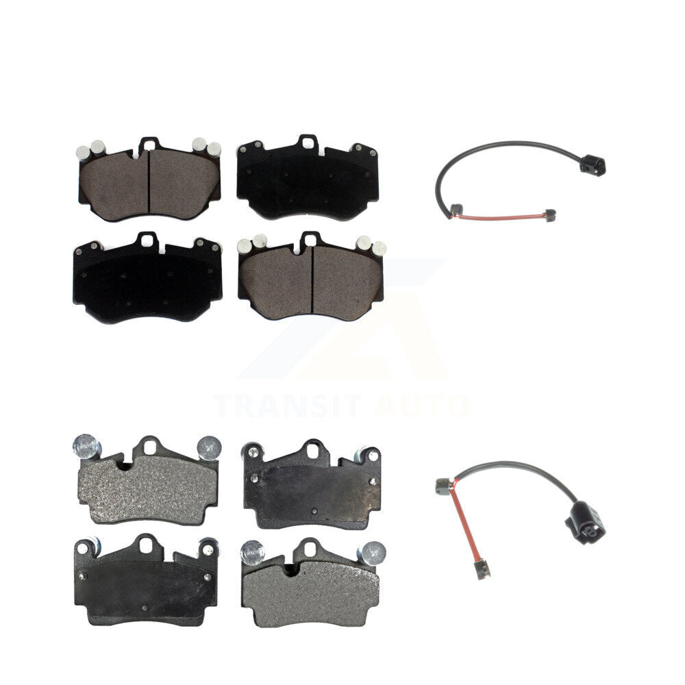 Ceramic Disc Brake Pads And Wear Sensors Front Rear Kit For Porsche Cayenne