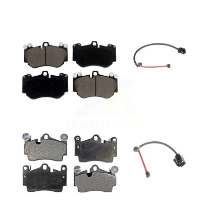 Ceramic Disc Brake Pads And Wear Sensors Front Rear Kit For Porsche Cayenne