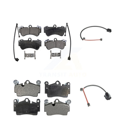 Ceramic Disc Brake Pads And Wear Sensors Front Rear Kit For Porsche Cayenne