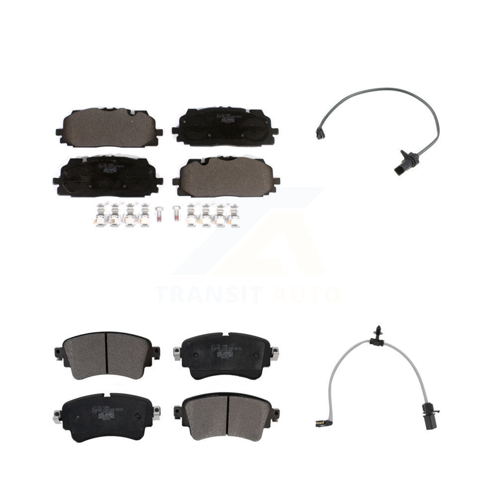 Ceramic Brake Pads & Wear Sensor Front Rear Kit For Audi A6 Quattro A7 Sportback