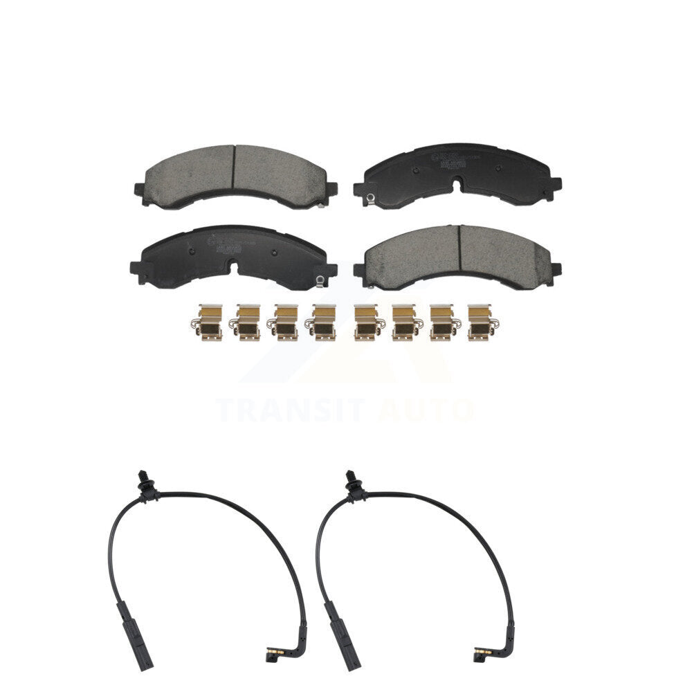 Ceramic Brake Pads & Wear Sensor Front Kit For GMC Chevrolet Sierra 2500 HD 3500