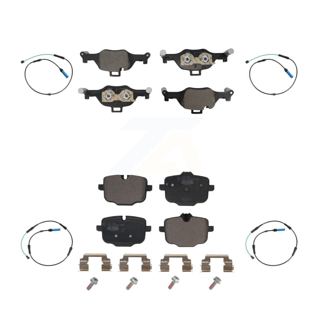 Ceramic Disc Brake Pads And Wear Sensors Front Rear Kit For BMW 540i xDrive