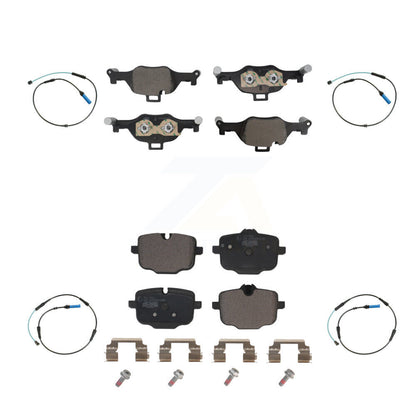 Ceramic Disc Brake Pads And Wear Sensors Front Rear Kit For BMW 540i xDrive