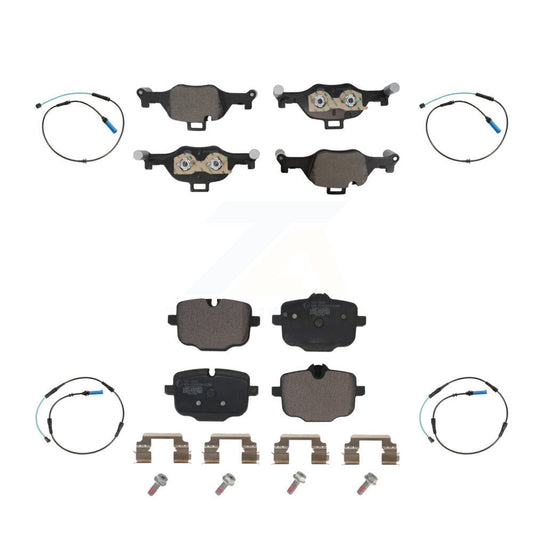 Ceramic Disc Brake Pads And Wear Sensors Front Rear Kit For BMW 540i xDrive