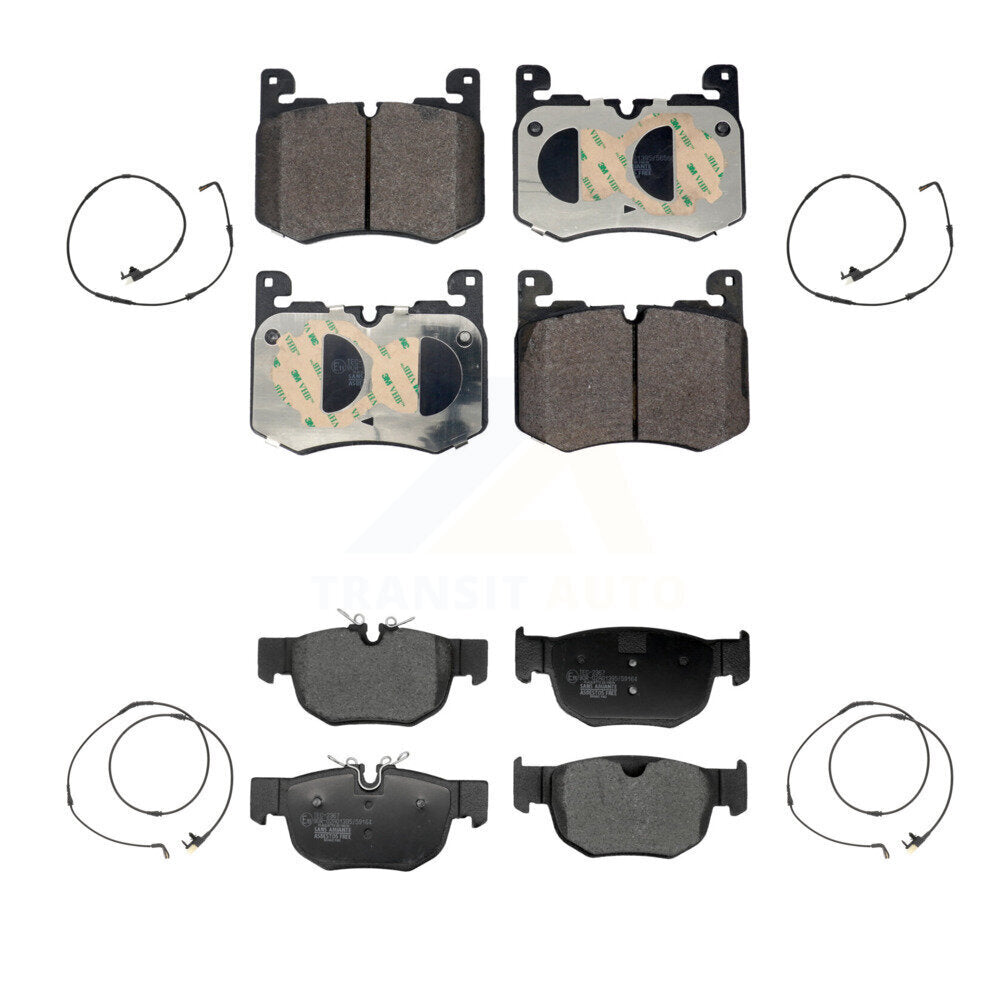 Ceramic Disc Brake Pad And Wear Sensor Front Rear Kit For Land Rover Range Velar