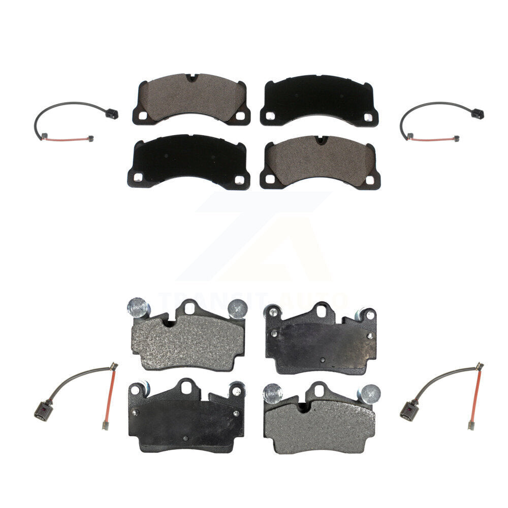 Ceramic Disc Brake Pads And Wear Sensors Front Rear Kit For Porsche Cayenne