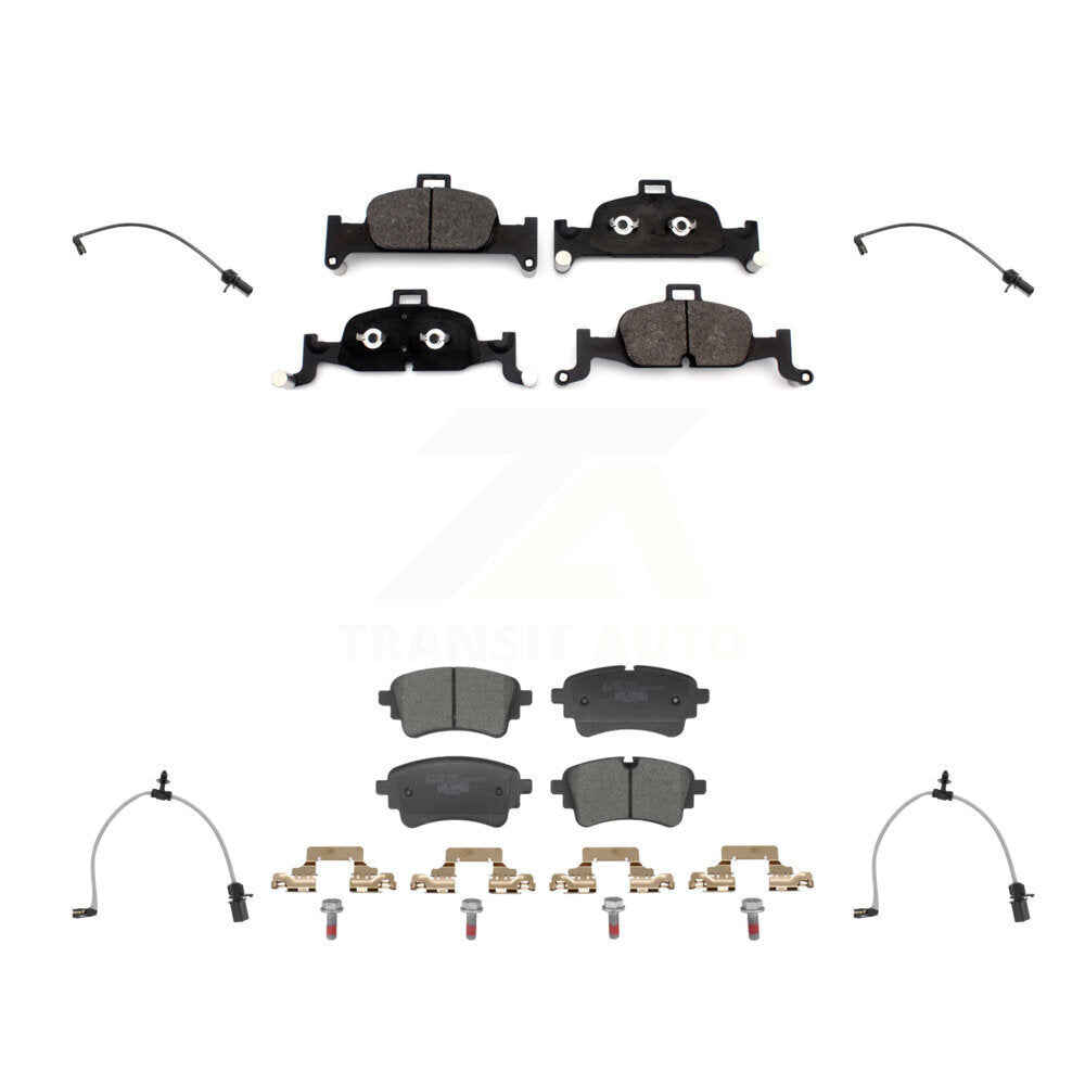 Ceramic Disc Brake Pads And Wear Sensors Front Rear Kit For Audi A6 Quattro 2.0L