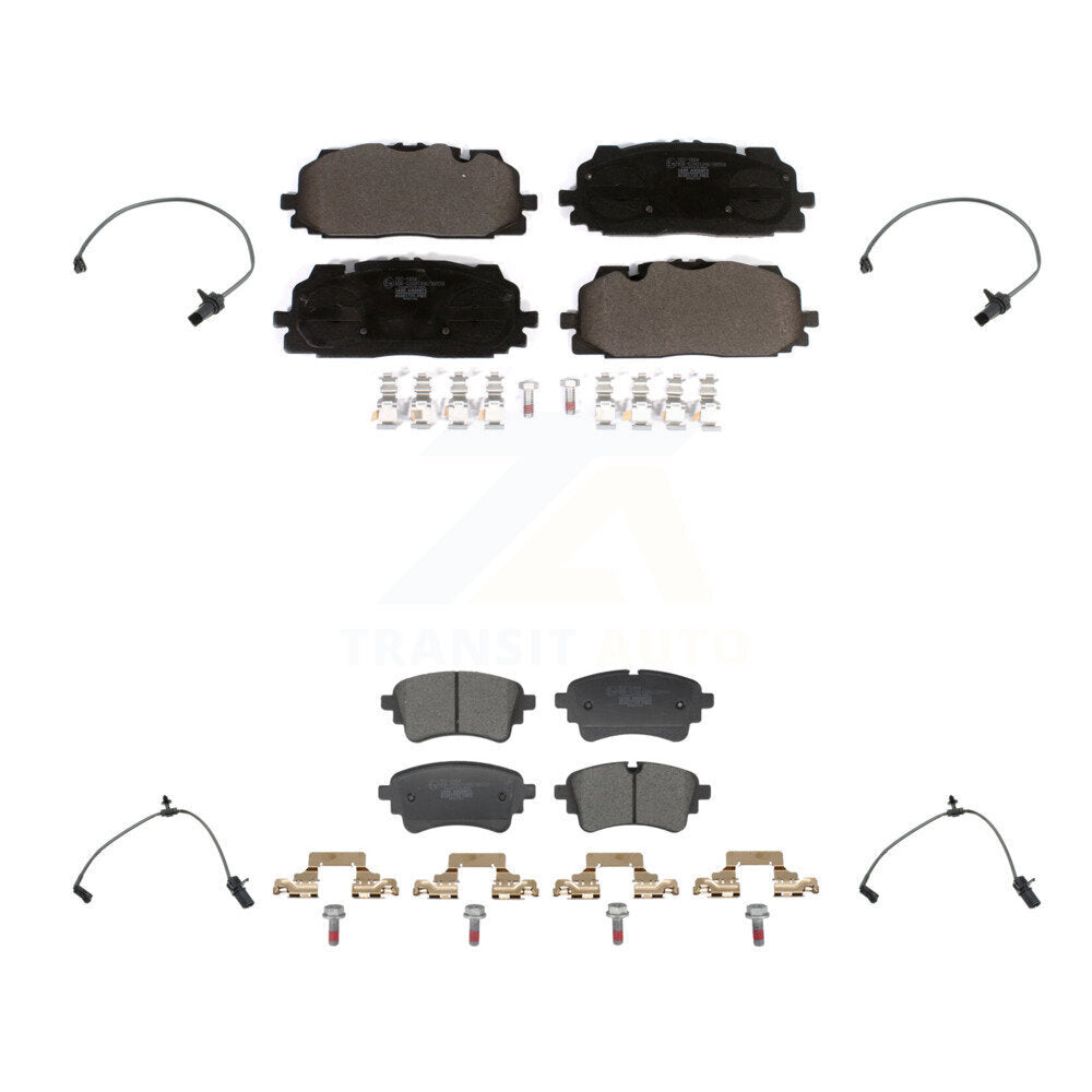 Ceramic Disc Brake Pads And Wear Sensors Front Rear Kit For Audi S5 S4 Sportback