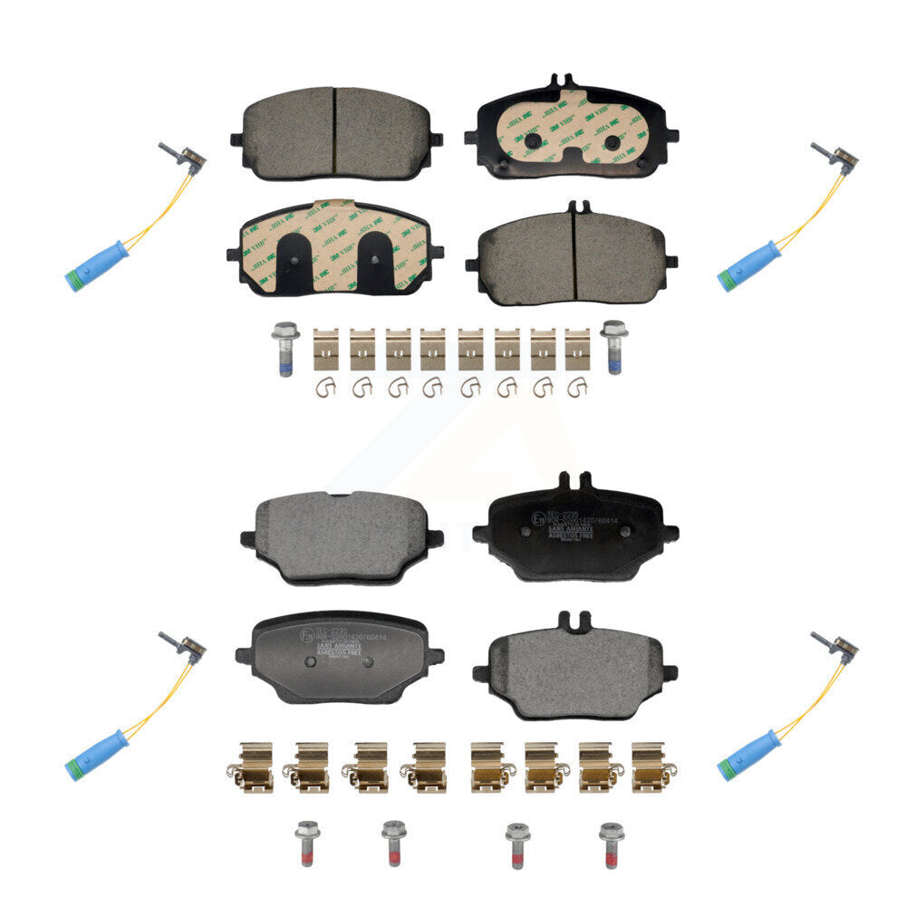 Ceramic Disc Brake Pads And Wear Sensors Front Rear Kit For Mercedes-Benz GLE350