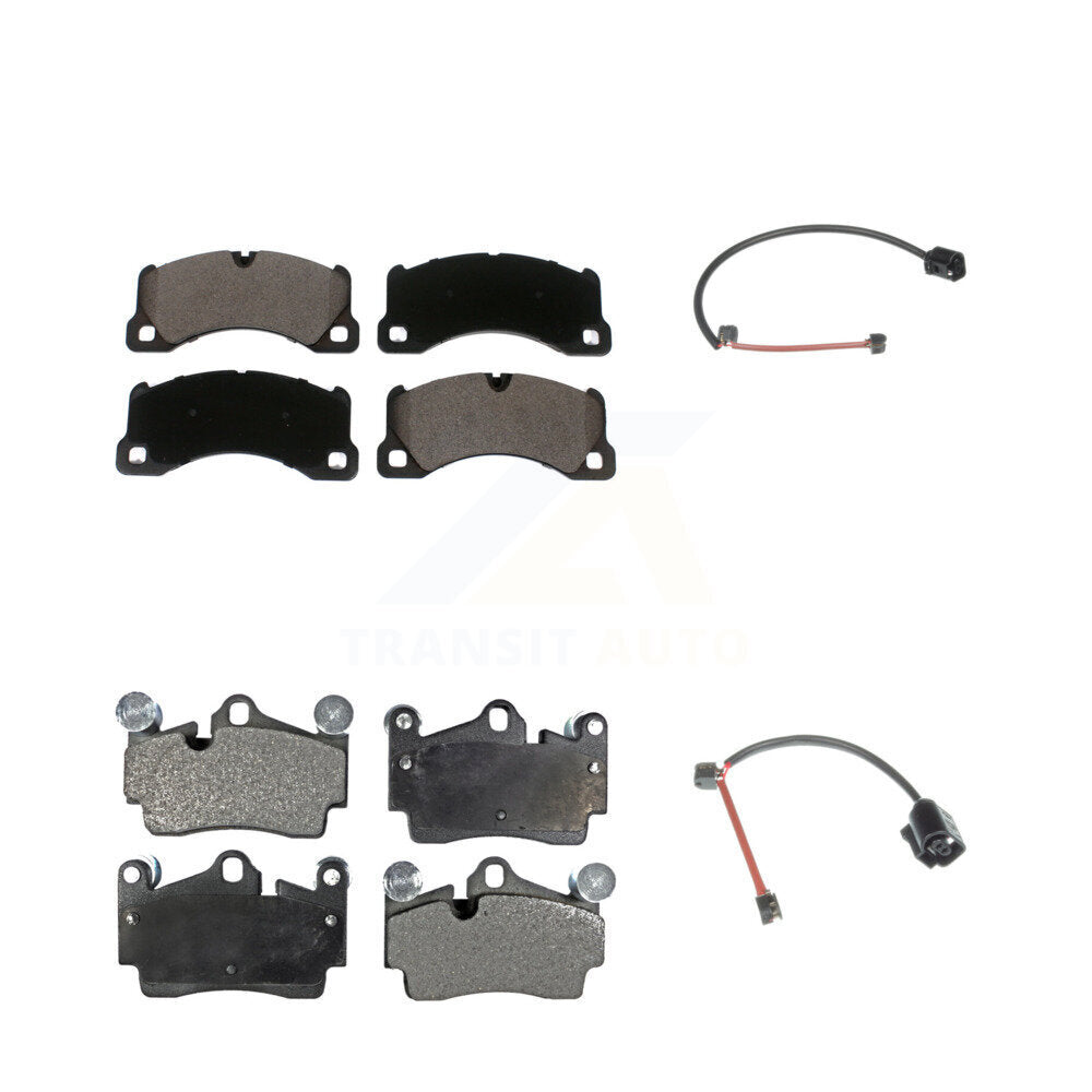 Ceramic Disc Brake Pads And Wear Sensors Front Rear Kit For Porsche Cayenne