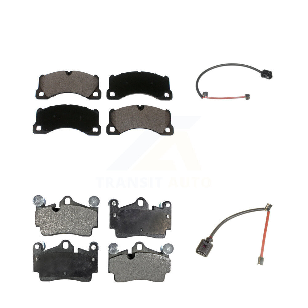Ceramic Disc Brake Pads And Wear Sensors Front Rear Kit For Porsche Cayenne