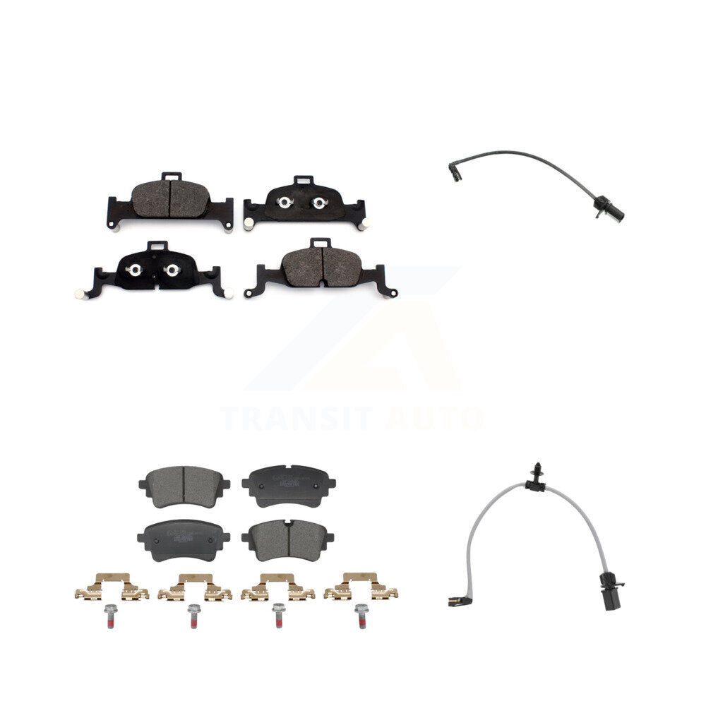 Ceramic Disc Brake Pads And Wear Sensors Front Rear Kit For Audi A6 Quattro 2.0L