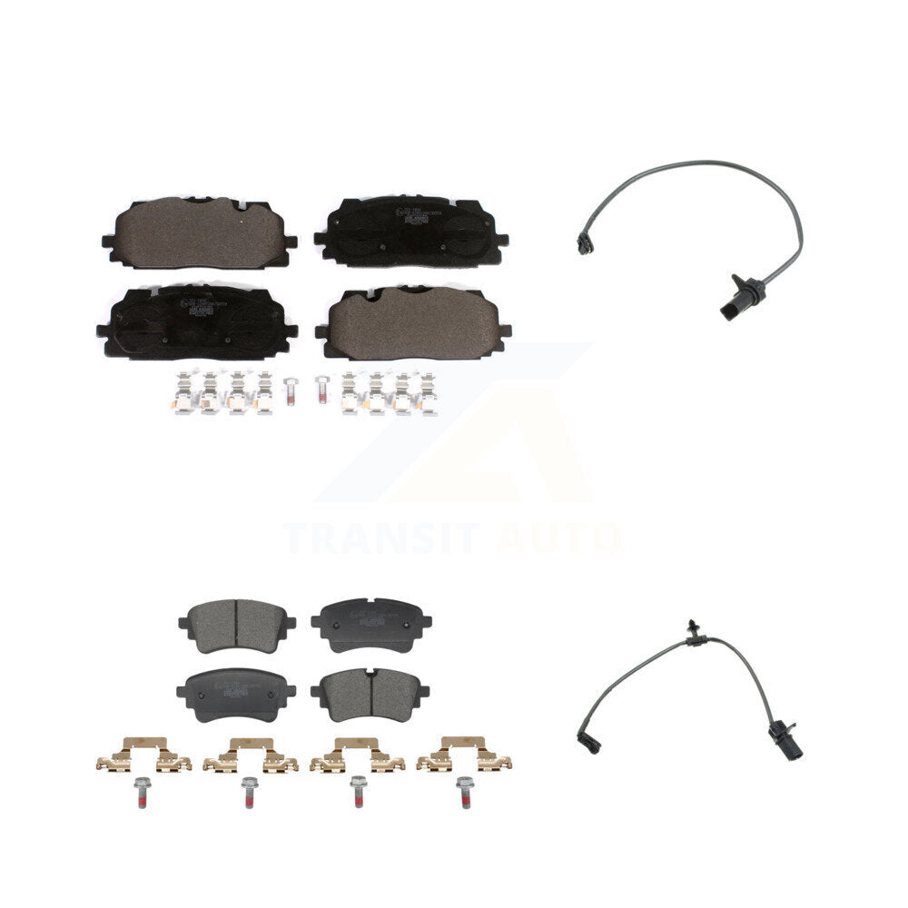 Ceramic Disc Brake Pads And Wear Sensors Front Rear Kit For Audi S5 S4 Sportback