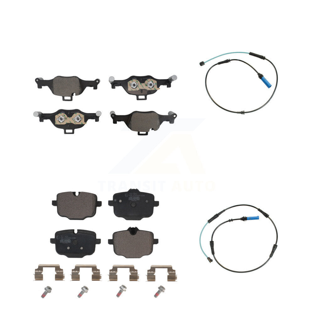 Ceramic Disc Brake Pads And Wear Sensors Front Rear Kit For BMW 540i xDrive