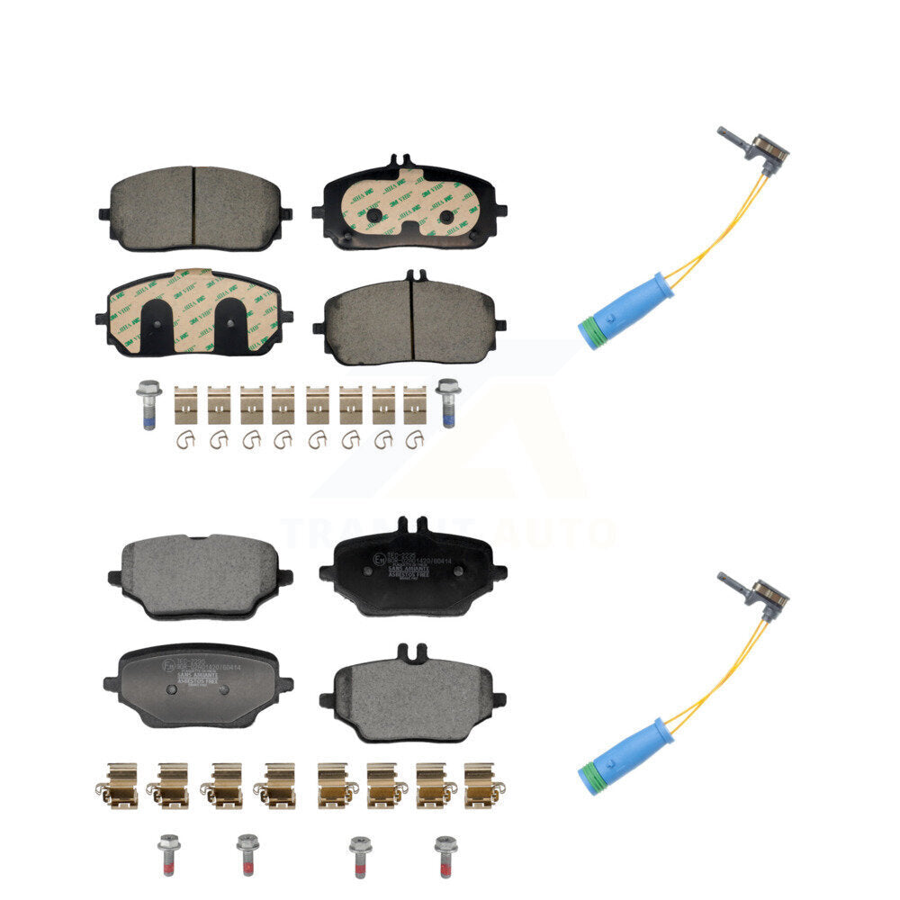 Ceramic Disc Brake Pads And Wear Sensors Front Rear Kit For Mercedes-Benz GLE350