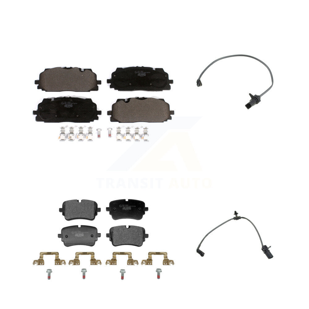 Ceramic Disc Brake Pads And Wear Sensor Front Rear Kit For Audi Q7 Q8 A8 Quattro