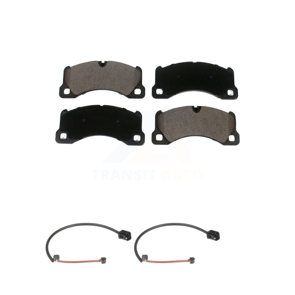 Ceramic Disc Brake Pads And Wear Sensors Front Kit For Porsche Cayenne