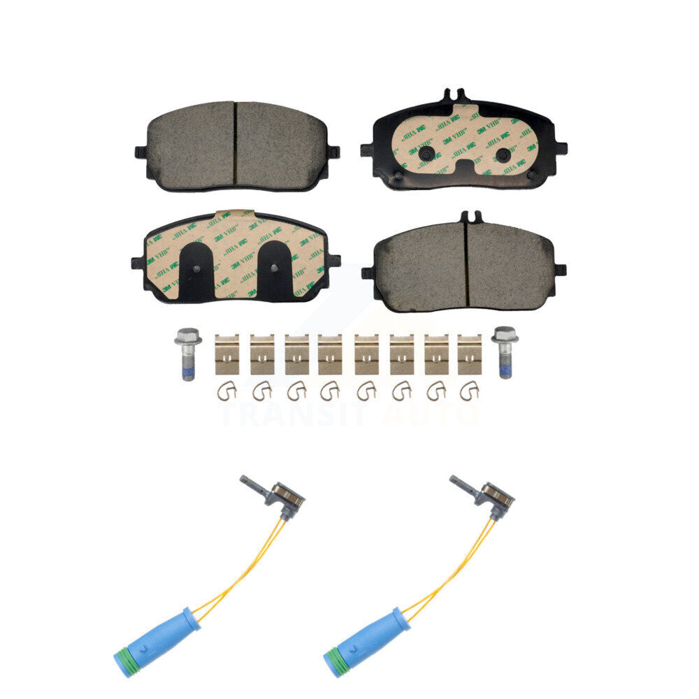Ceramic Brake Pad & Wear Sensor Front Kit For Mercedes-Benz GLE350 GLB250 GLA250