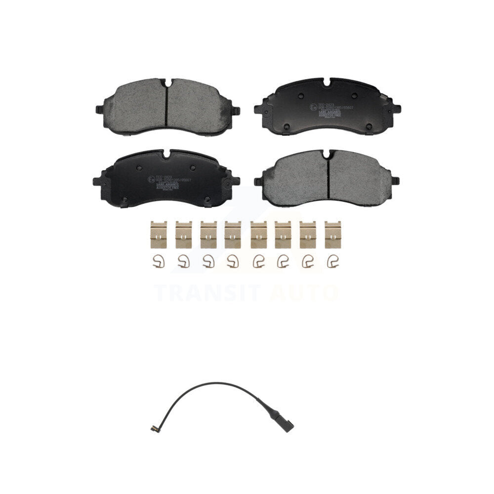 Ceramic Brake Pad And Wear Sensor Front Kit For Ford E-Transit With 5 Lug Wheels