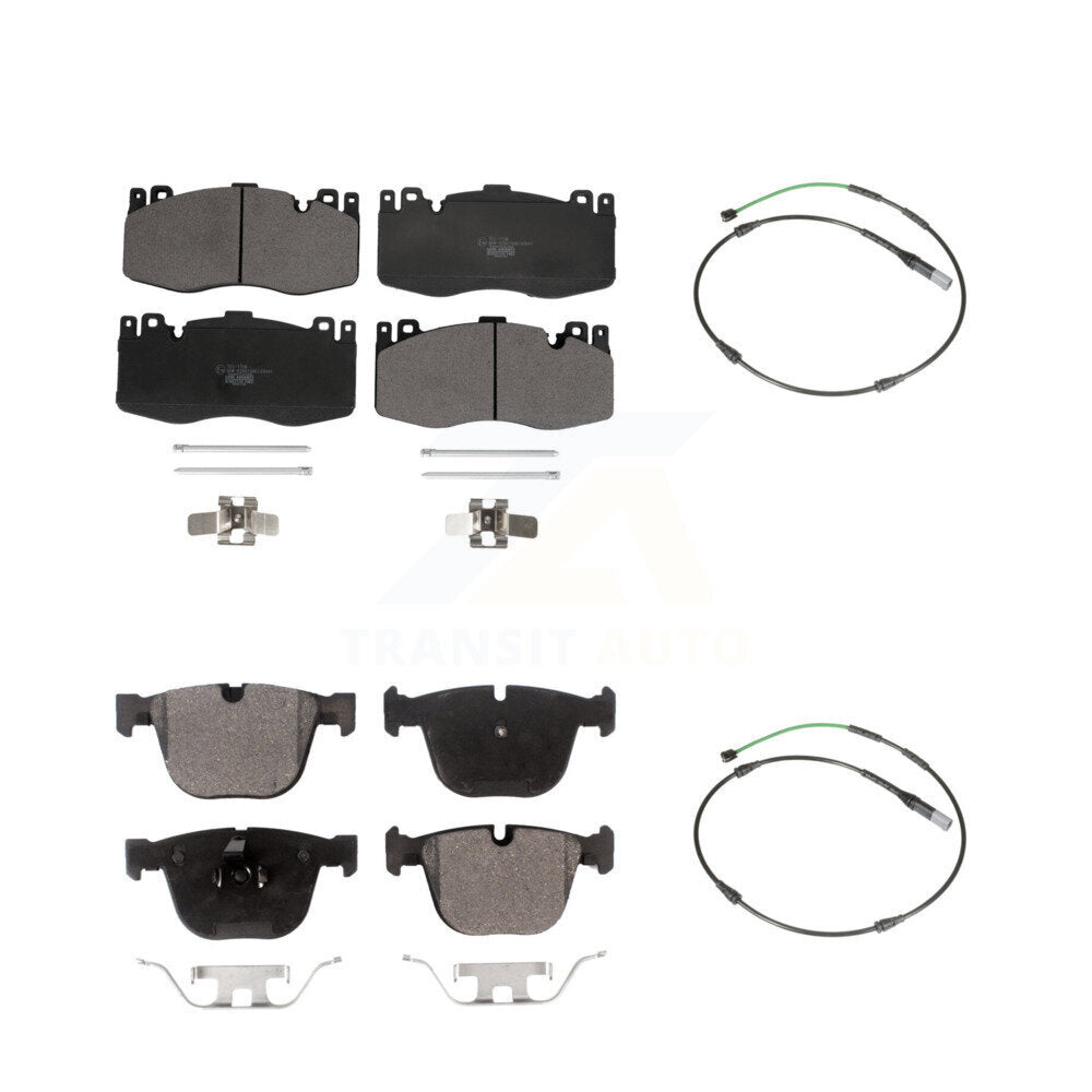 Ceramic Brake Pads & Wear Sensor Front Rear Kit For 2015-2016 BMW X5 M with 4.4L