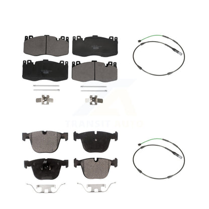Ceramic Brake Pads & Wear Sensor Front Rear Kit For 2015-2016 BMW X5 M with 4.4L