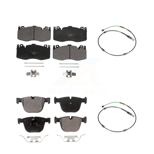 Ceramic Brake Pads & Wear Sensor Front Rear Kit For 2015-2016 BMW X5 M with 4.4L