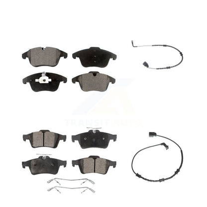 Ceramic Disc Brake Pads And Wear Sensors Front Rear Kit For Jaguar XF