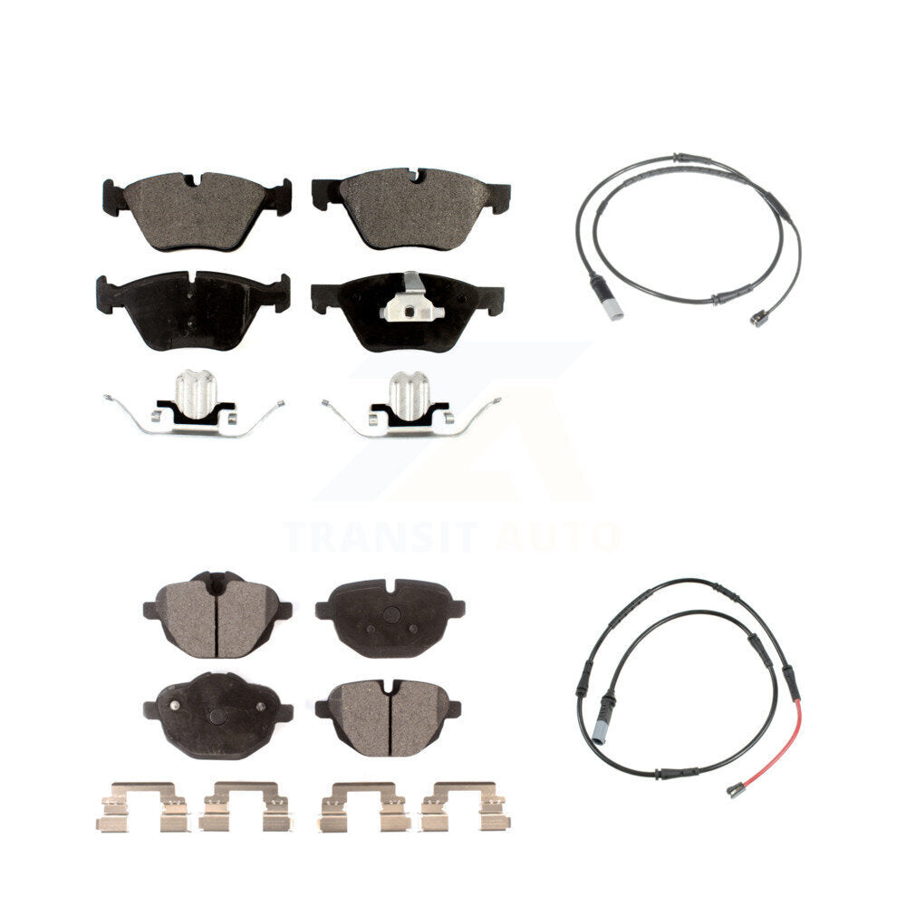 Ceramic Disc Brake Pads And Wear Sensors Front Rear Kit For BMW 528i