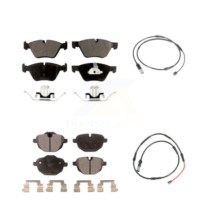 Ceramic Disc Brake Pads And Wear Sensors Front Rear Kit For BMW 528i