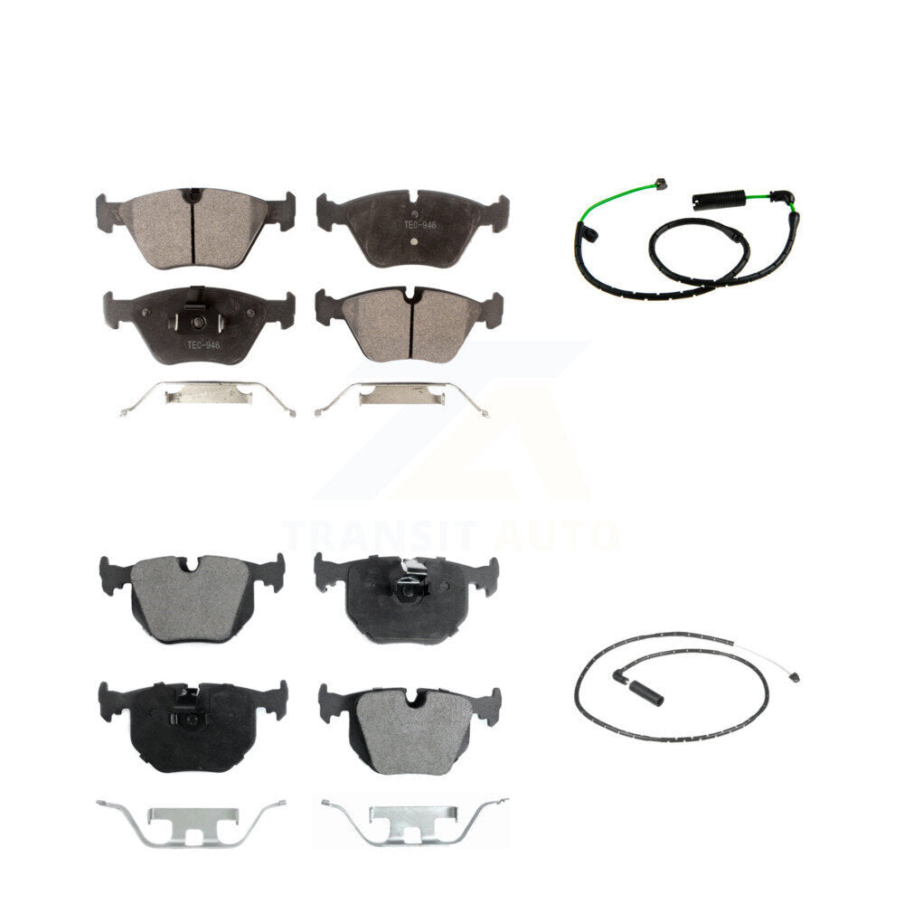 Ceramic Disc Brake Pads And Wear Sensors Front Rear Kit For BMW X3 3.0L