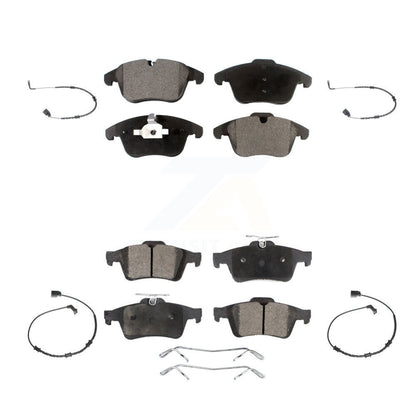 Ceramic Disc Brake Pads And Wear Sensors Front Rear Kit For Jaguar XF