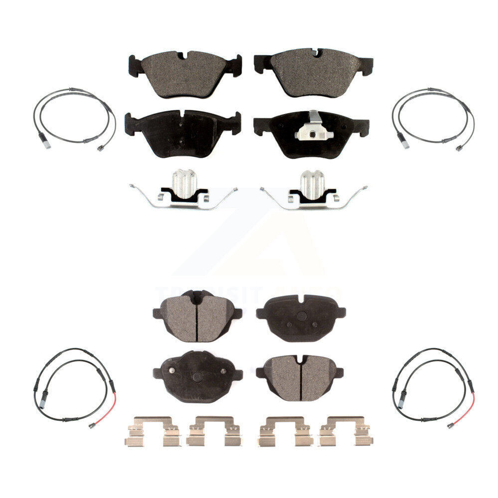 Ceramic Disc Brake Pads And Wear Sensors Front Rear Kit For BMW 528i