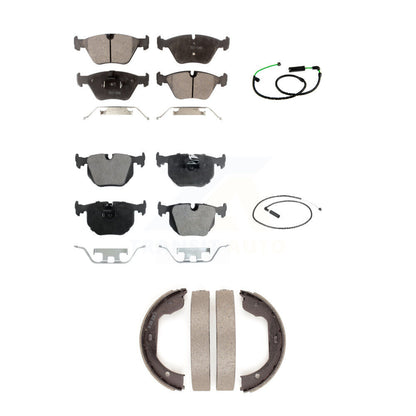 Ceramic Disc Brake Pads And Wear Sensors Front Rear Kit (5Pc) For BMW X3 3.0L