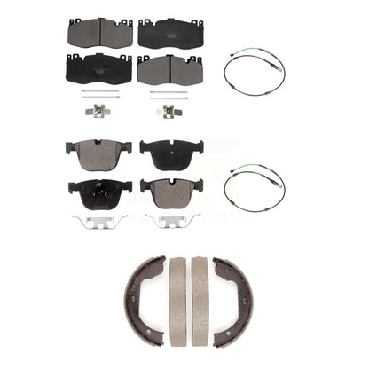 Ceramic Brake Pads Wear Sensor Front Rear Kit (5Pc) For 15-16 BMW X5 M with 4.4L